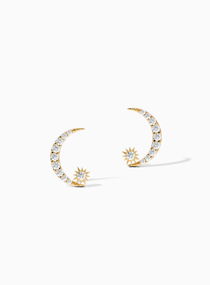 Ramadan Crescent Moon & Star Studs | Varudai