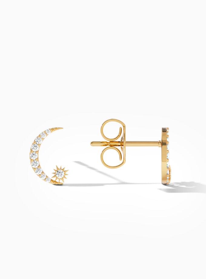 Ramadan Crescent Moon & Star Studs | Varudai