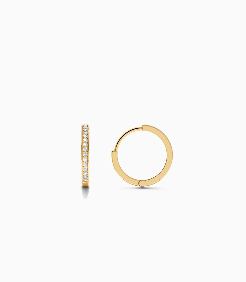 18k Gold Diamond Hoop Earrings | Varudai