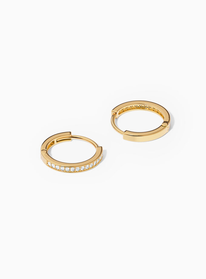 18k Gold Diamond Hoop Earrings | Varudai