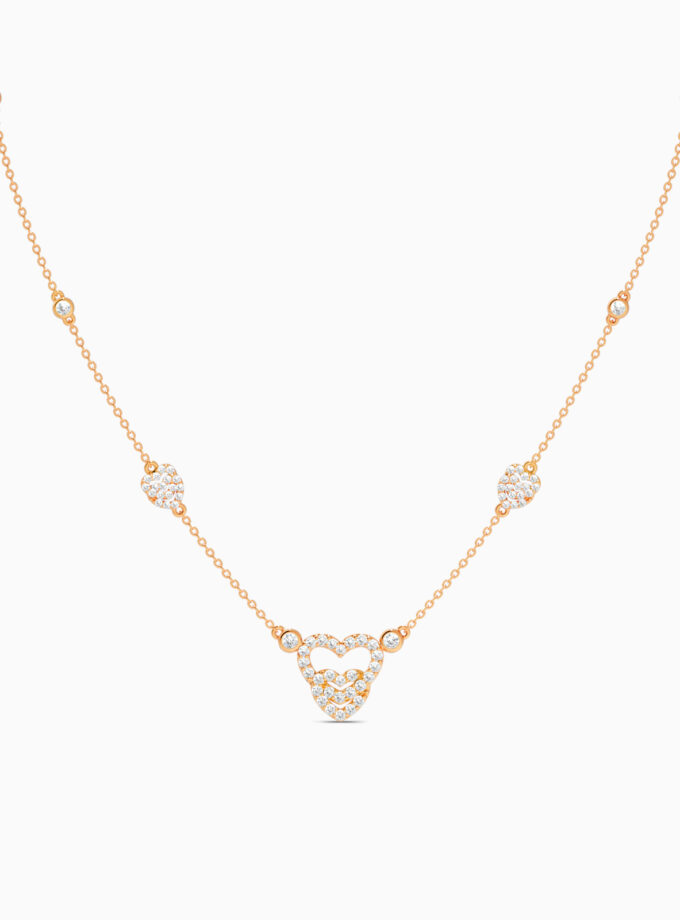 18k Gold Diamond Hearts Necklace | varudai