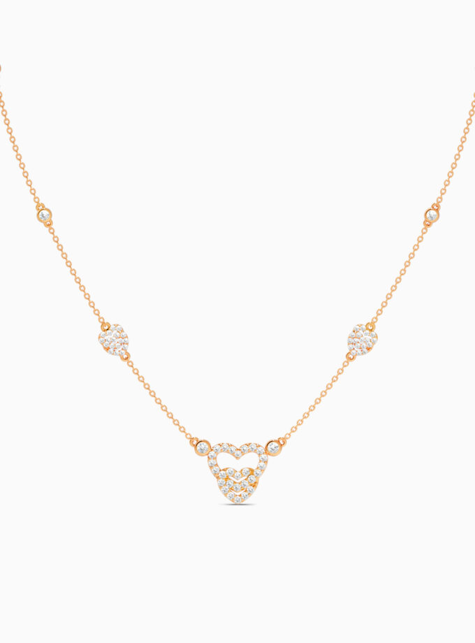 18k Gold Diamond Hearts Necklace | varudai