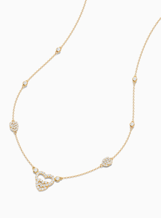 18k Gold Diamond Hearts Necklace | varudai