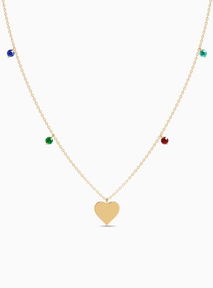 18k Gold Heart Charm Necklace | Varudai