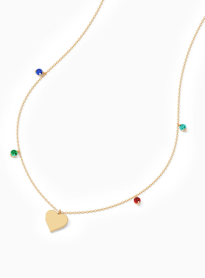 18k Gold Heart Charm Necklace | Varudai