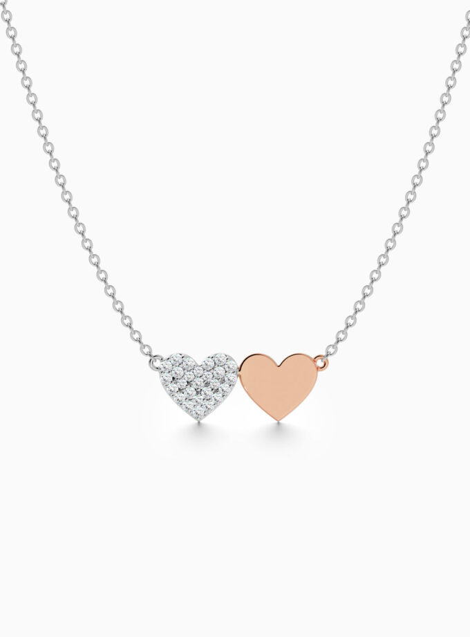 Twin Hearts Diamond Pendant | Varudai