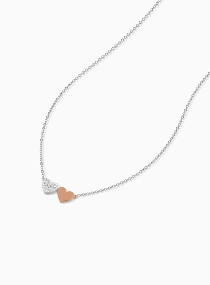 Twin Hearts Diamond Pendant | Varudai