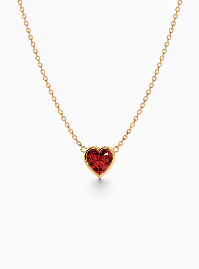 Bezel Set Heart Shape Gemstone Pendant | Varudai