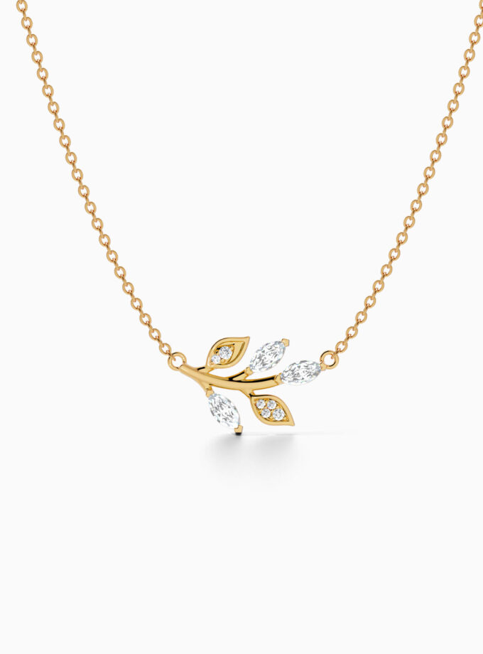 Diamond Forever Leaf Branch Pendant | Varudai