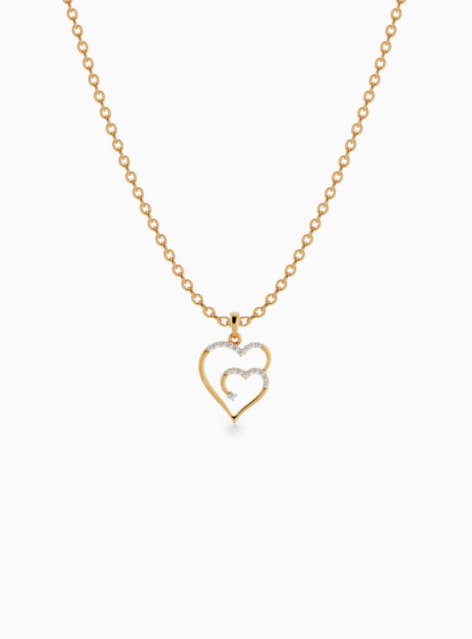 18k Gold and Diamond Heart Pendant | Varudai