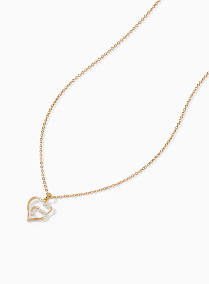 18k Gold and Diamond Heart Pendant | Varudai