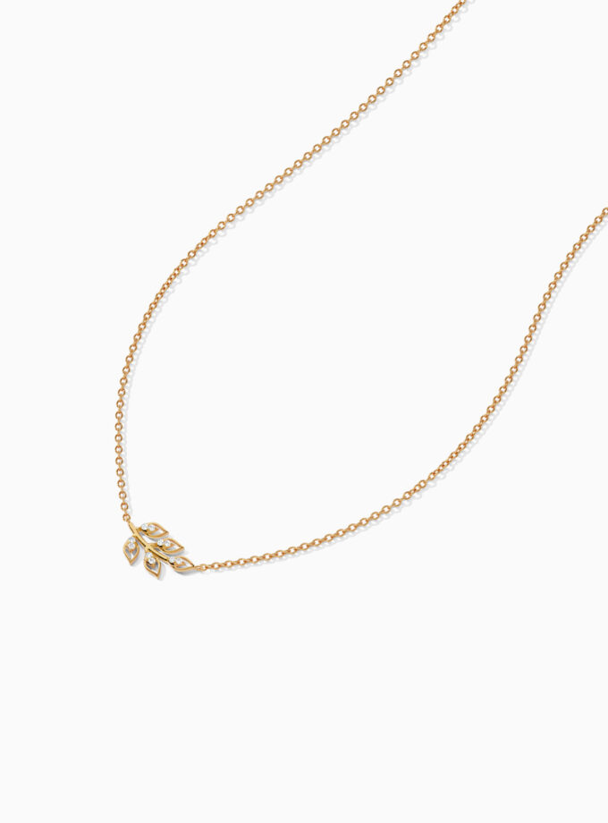 18k Gold Leaf Branch Pendant | varudai
