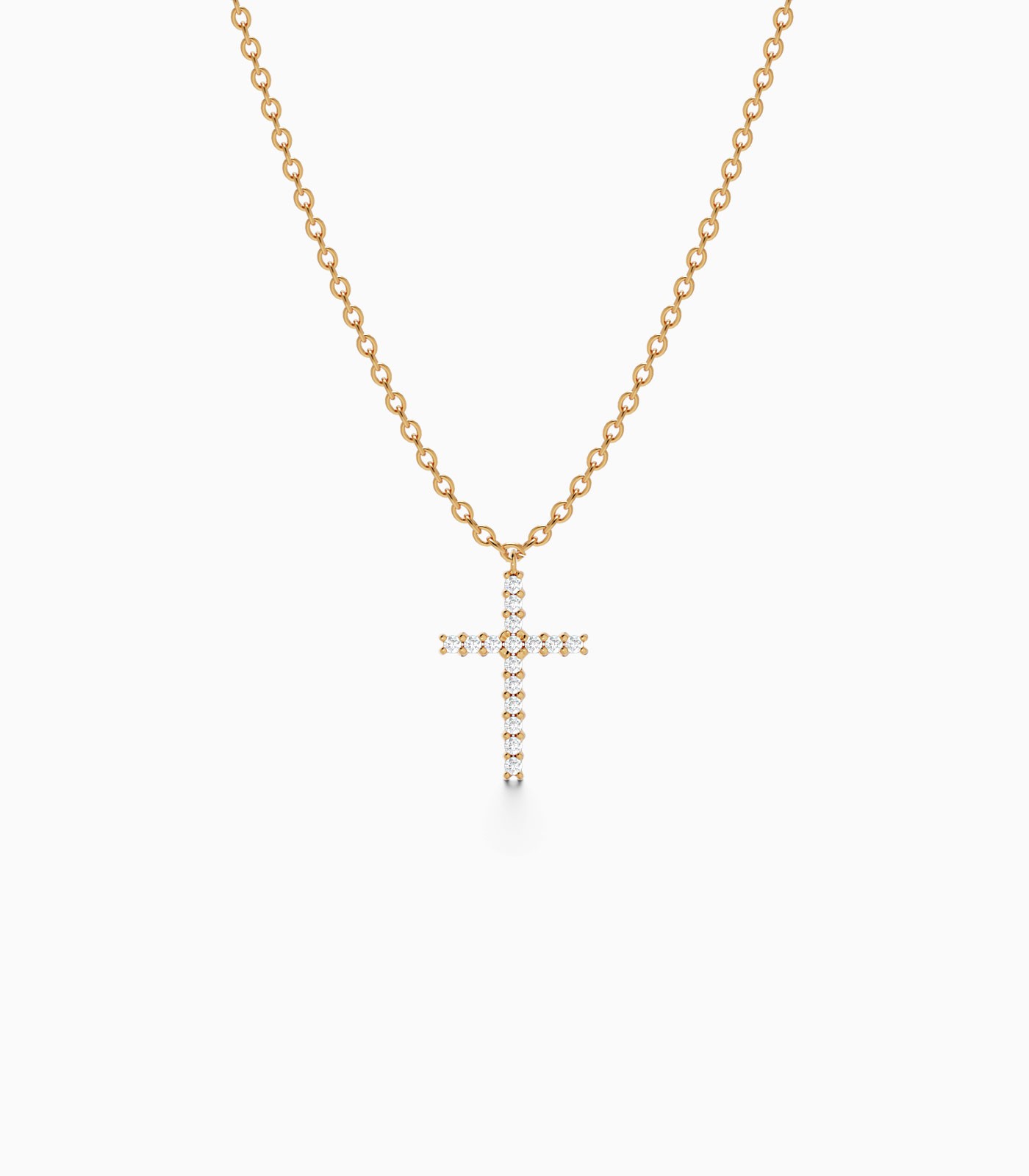 Classic Diamond Cross Pendant in 18k Gold | Varudai