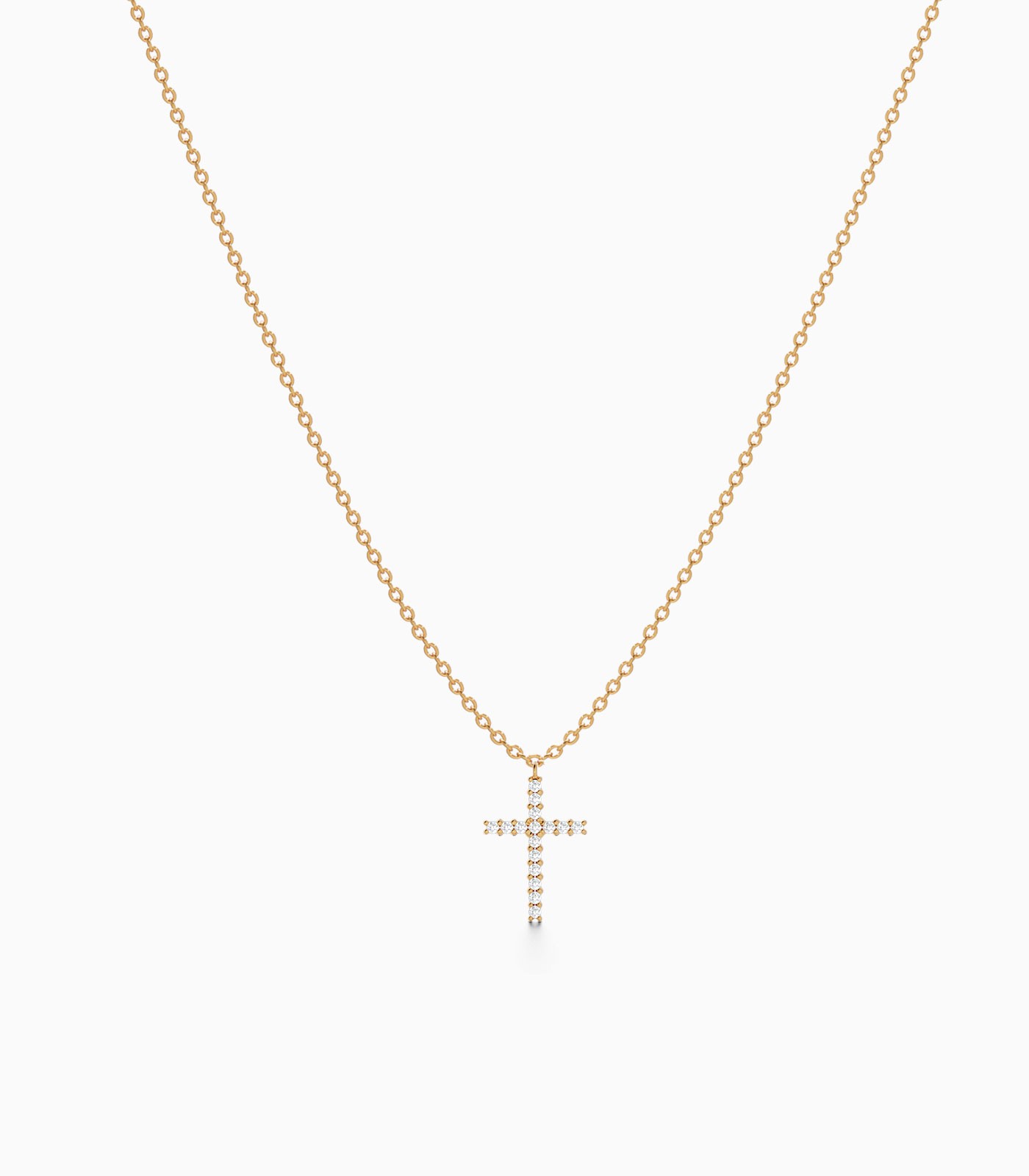 Classic Diamond Cross Pendant in 18k Gold | Varudai