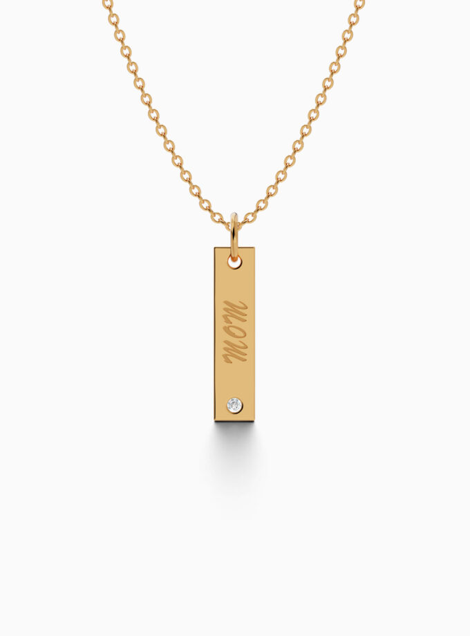 Custom Name Vertical Bar Pendant | Varudai