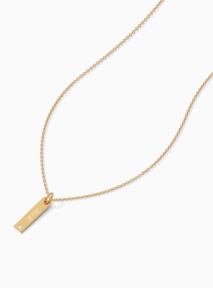 Custom Name Vertical Bar Pendant | Varudai