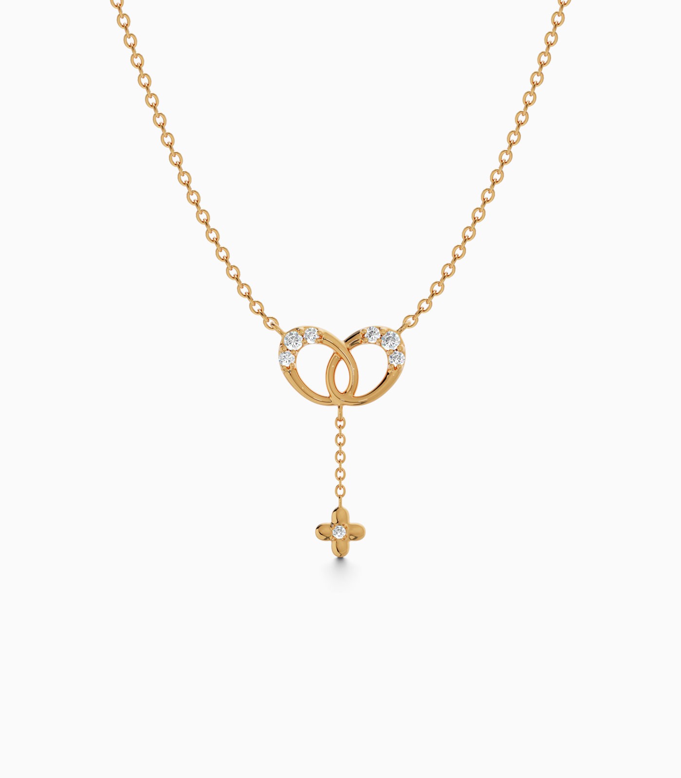 Eternal Bond Floral Diamond Drop Pendant | Varudai