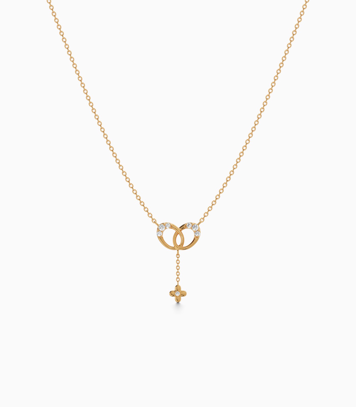 Eternal Bond Floral Diamond Drop Pendant | Varudai