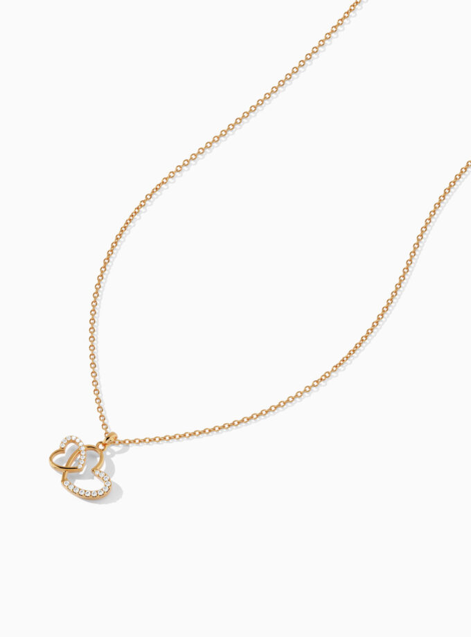 Double Heart Diamond Pavé Pendant | Varudai