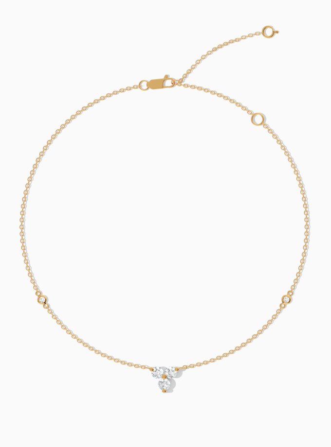Dainty Diamond Cluster Anklet | Varudai