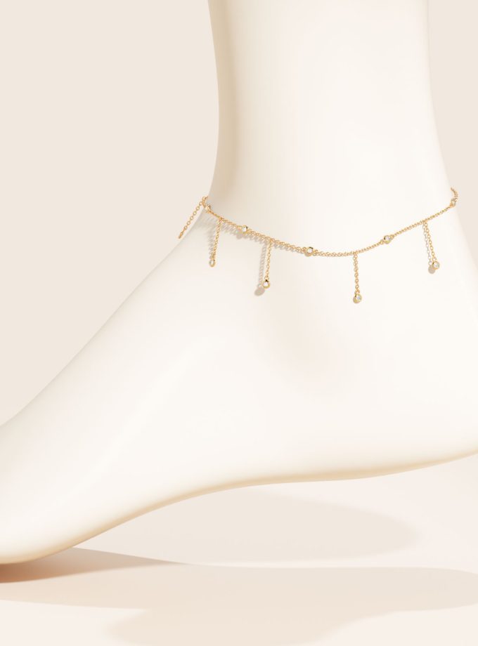 Chic Droplet Charm Anklet | Varudai
