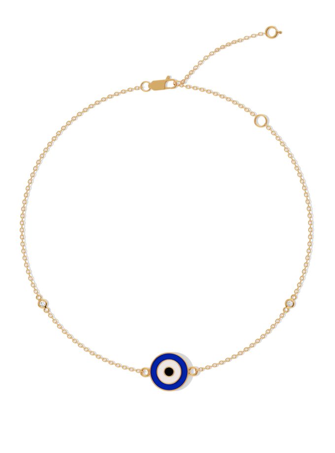 Dainty Blue Evil Eye Anklet | Varudai