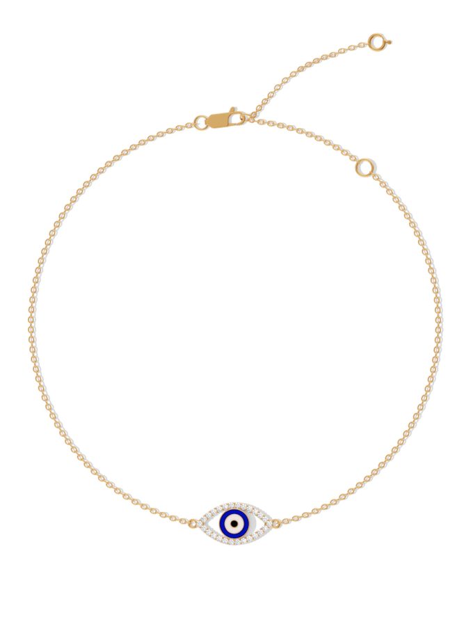 Minimalist Evil Eye Diamond Anklet | Varudai