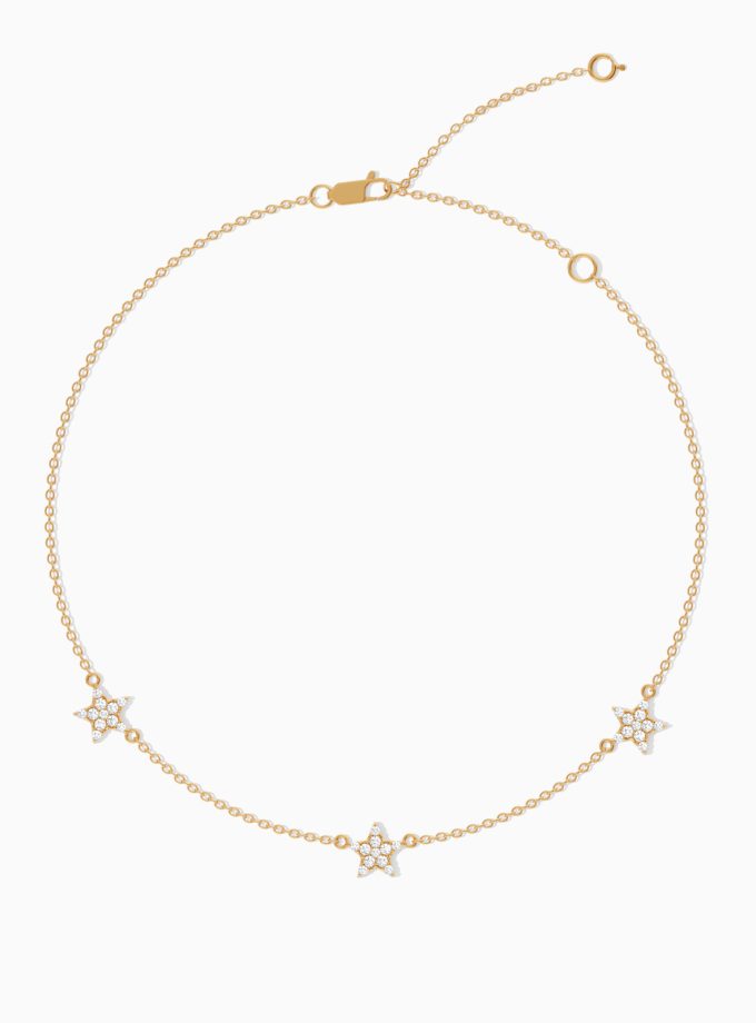 Diamond-Embellished Star Anklet | Varudai