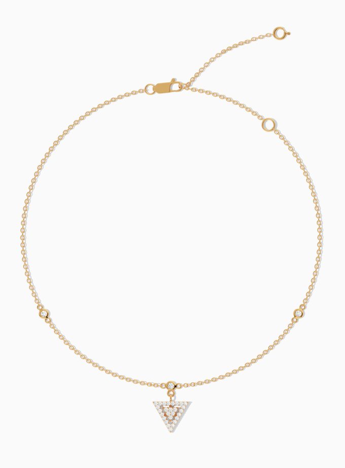 Geometric Triangle Diamond Anklet | Varudai