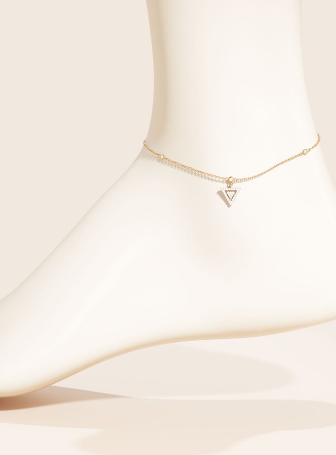 Geometric Triangle Diamond Anklet | Varudai