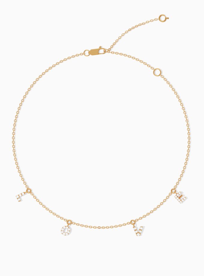 ‘Love’ 18k Gold Anklet | Varudai