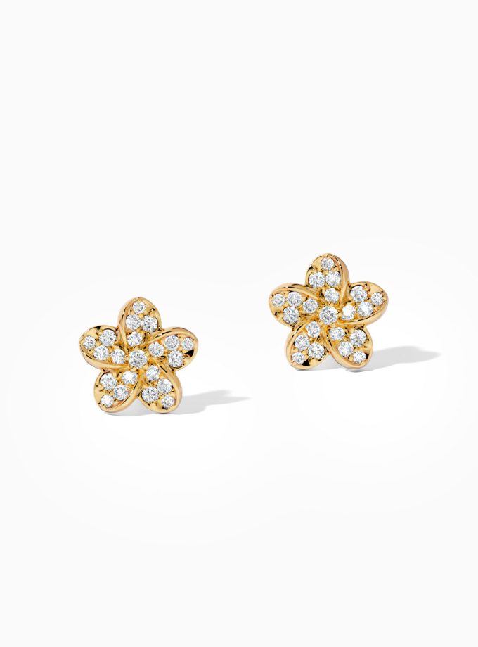 Diamond Flower Stud Earrings | Varudai