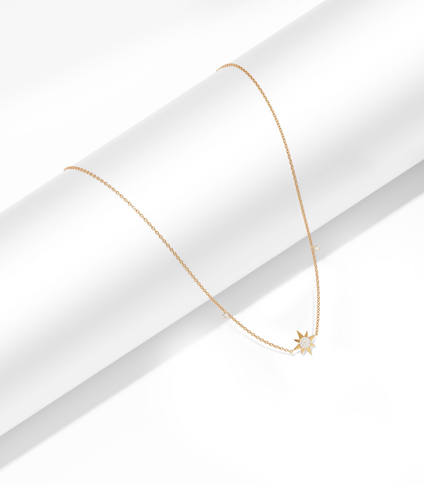 Gold Sunburst Diamond Necklace | Varudai