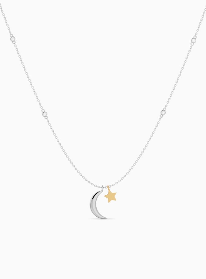 Celestial Moon and Star Pendant Necklace | Varudai