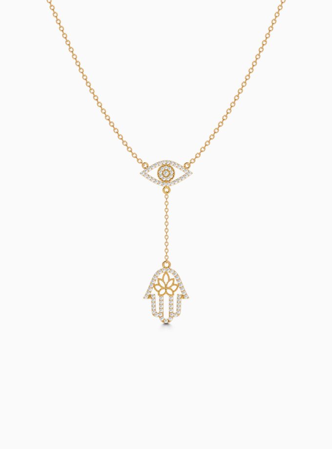 Hamsa Diamond Gold Pendant | Varudai