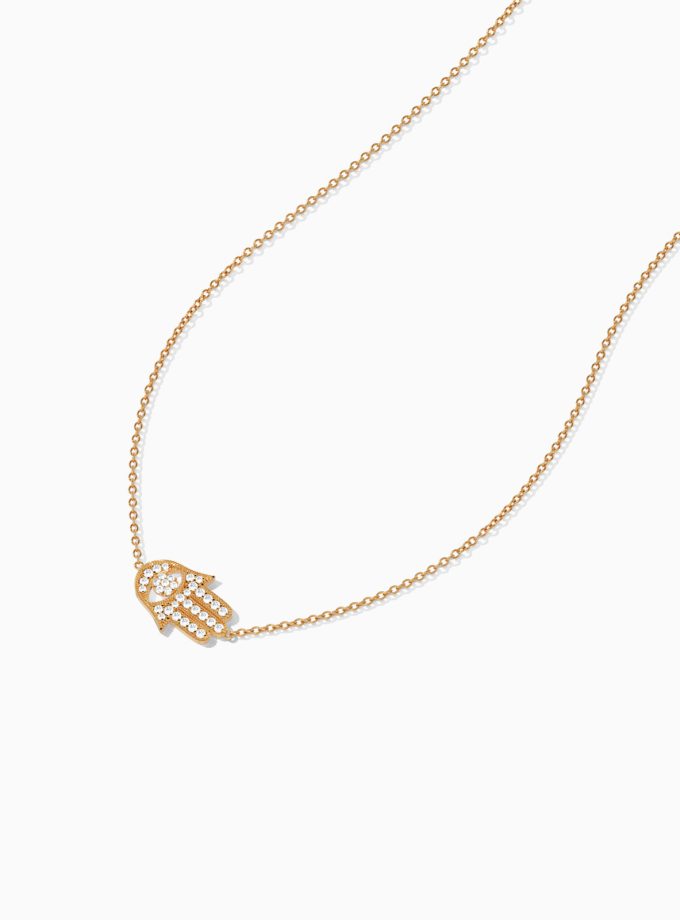 Diamond Hamsa Hand Pendant | Varudai