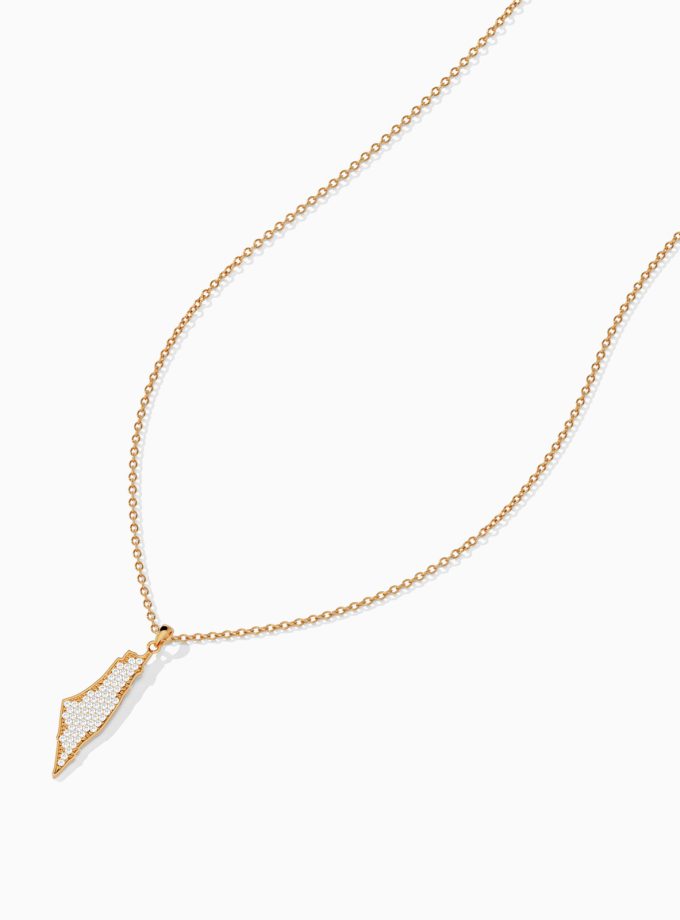 Palestine Diamond Pendant in 18k Gold | Necklace | Varudai