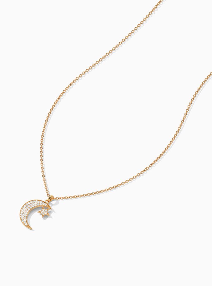 Ramadan Crescent & Star Diamond Pendant | Varudai
