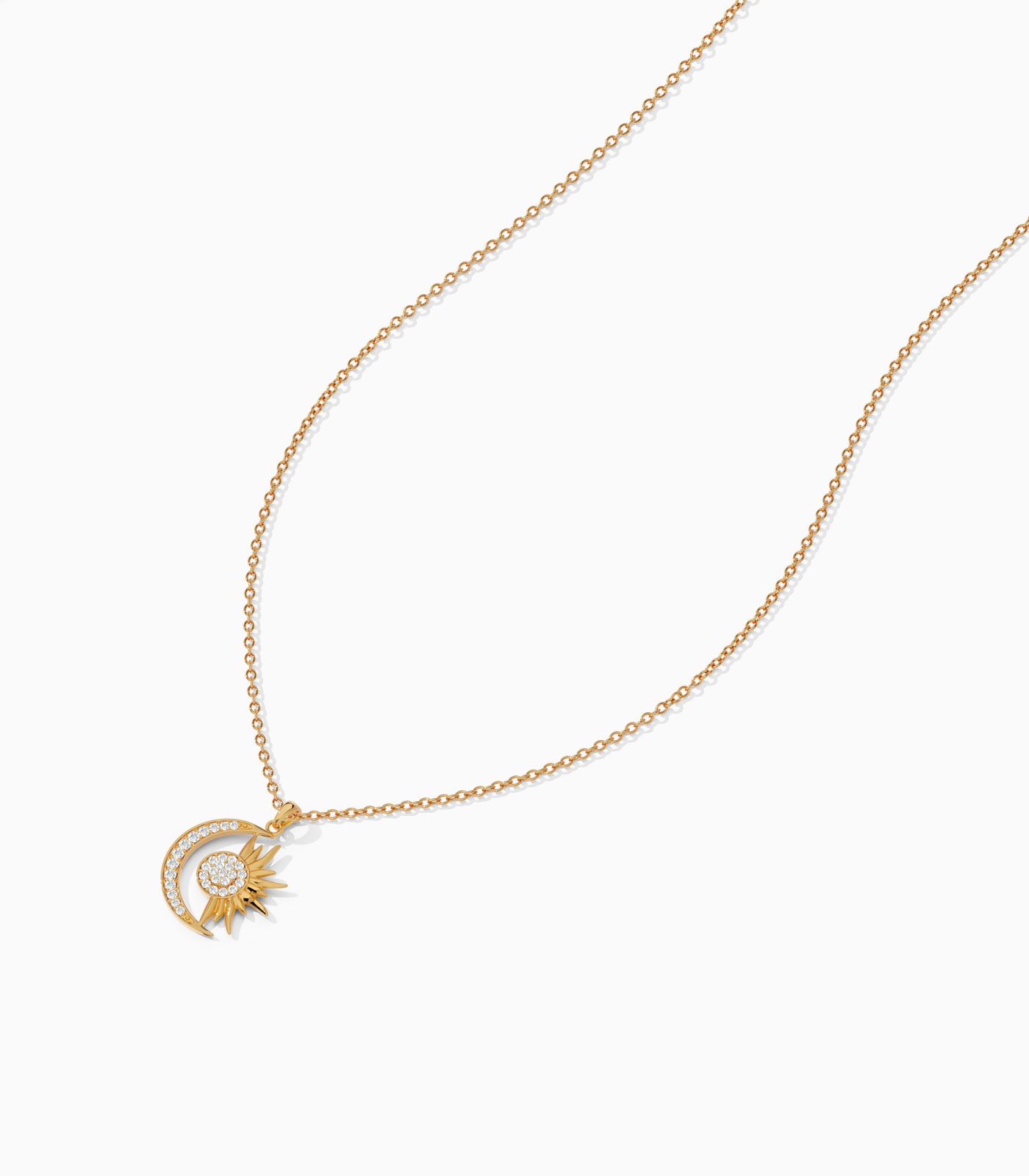Sun & Crescent Duo Diamond Pendant | Varudai