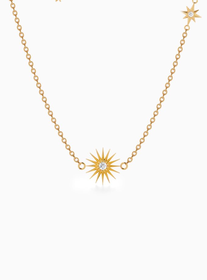 Ramadan 18k Gold Starburst Pendant | Varudai