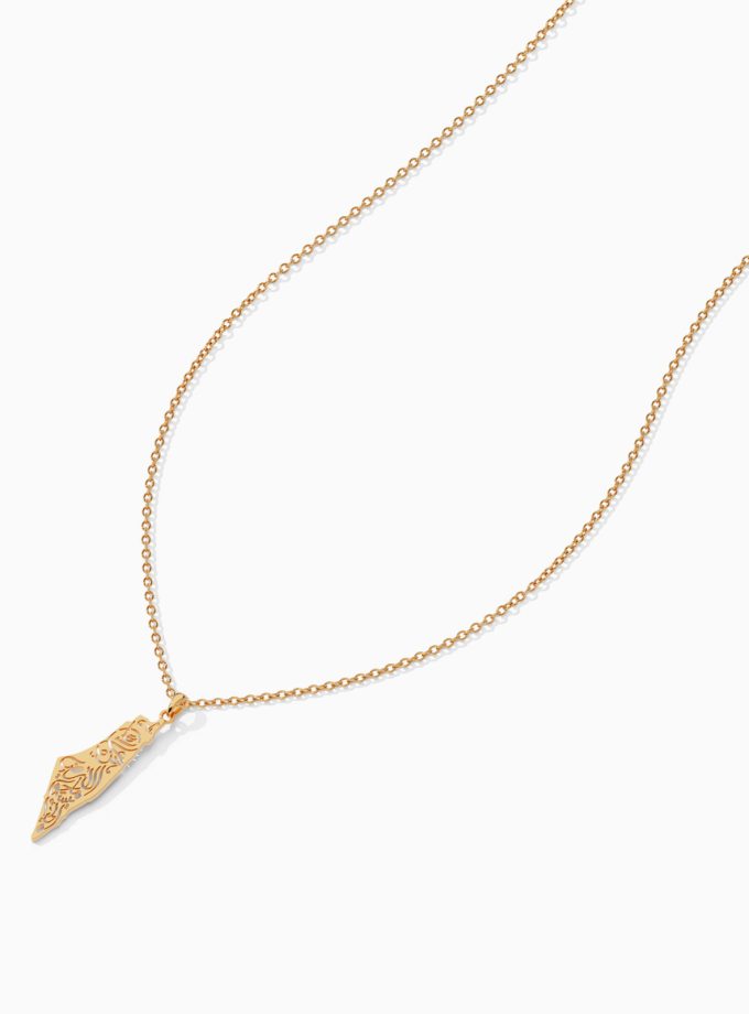 Gold Palestine Pendant with Arabic Script | Necklace | Varudai