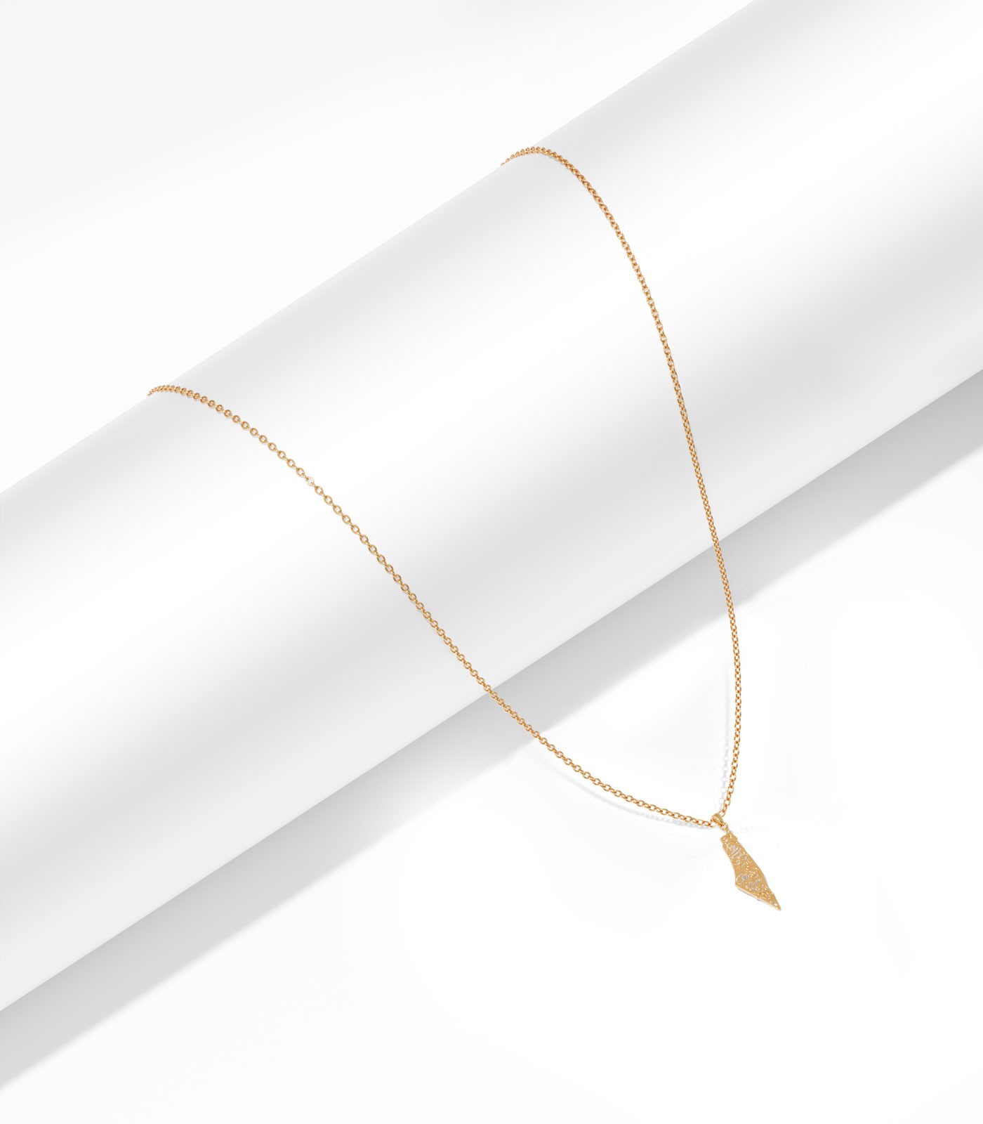 Gold Palestine Pendant with Arabic Script | Necklace | Varudai