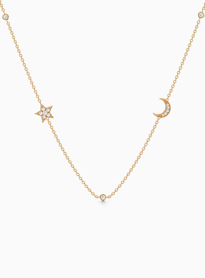 Crescent Moon and Star Charm Pendant | Varudai