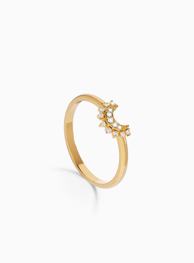 Crescent Moon Crown Ring | Varudai