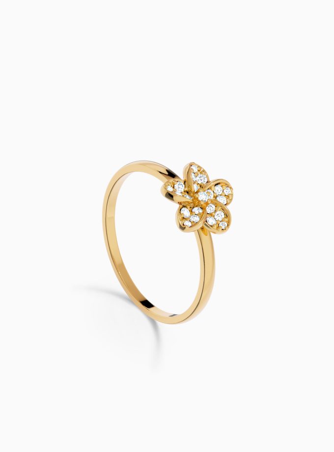 Classic Diamond Floral Ring Band | Varudai