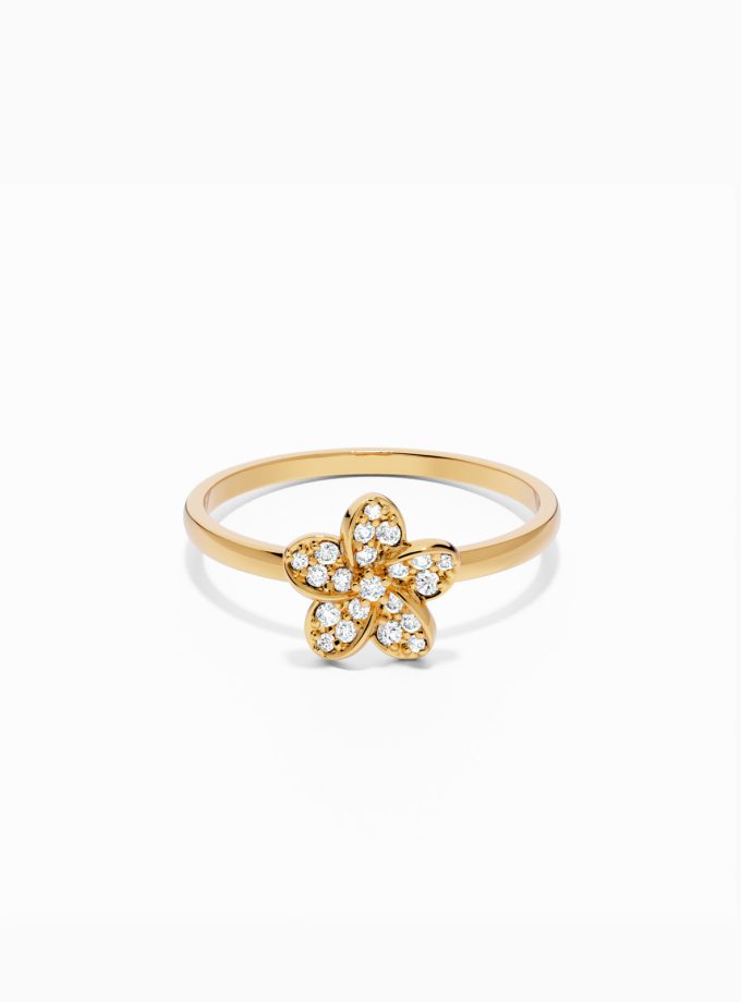 Classic Diamond Floral Ring Band | Varudai