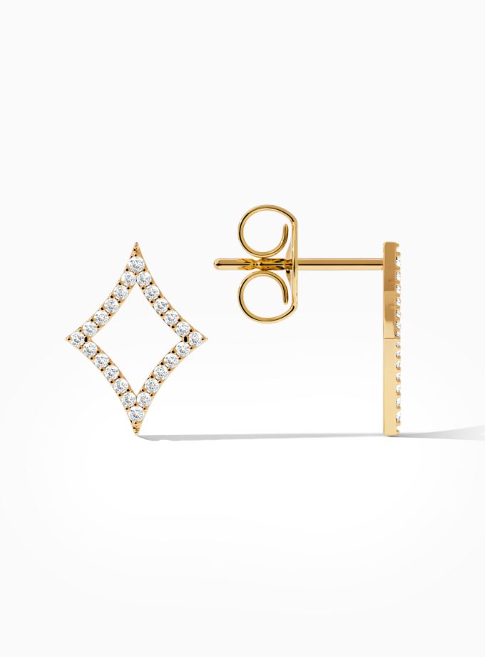 Kite Angular Diamond Stud Earrings | Varudai