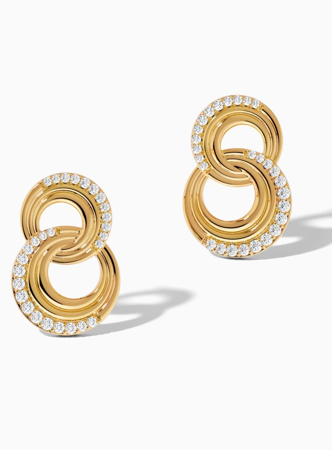 Interlocking Circles Diamond Earrings | Varudai