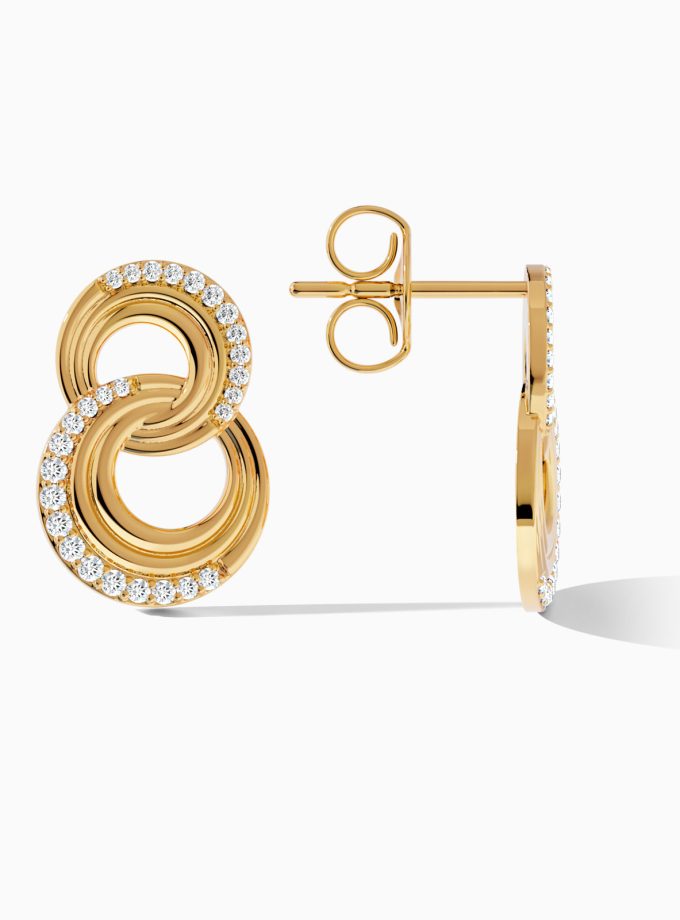 Interlocking Circles Diamond Earrings | Varudai