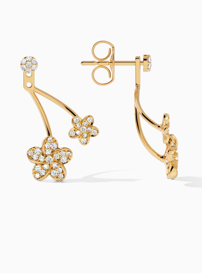 Golden Path Floral Drop Earrings | Varudai